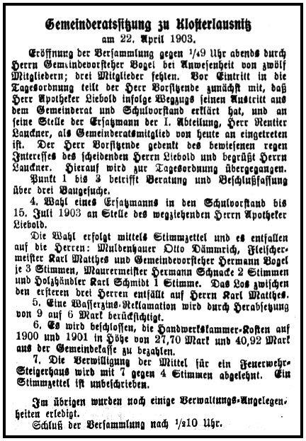 1903-04-22 Kl Gemeinderatssitzung